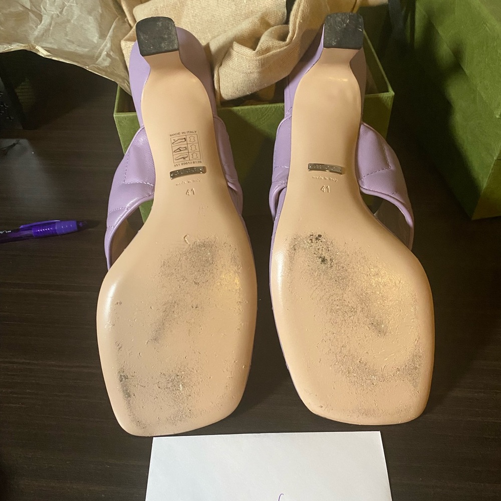Gucci Women's Purple Slide Sandals - Picture 5 of 5